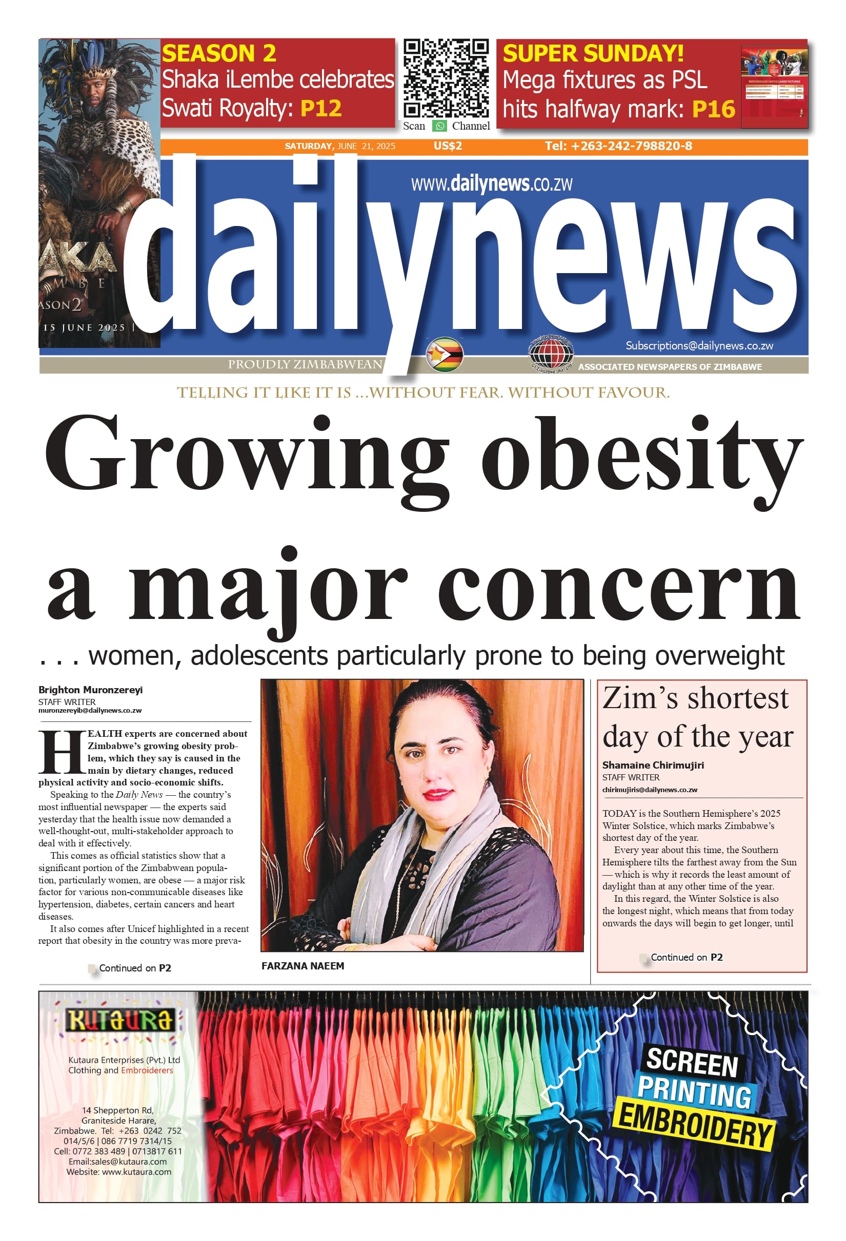 Saturday 21 June 2025